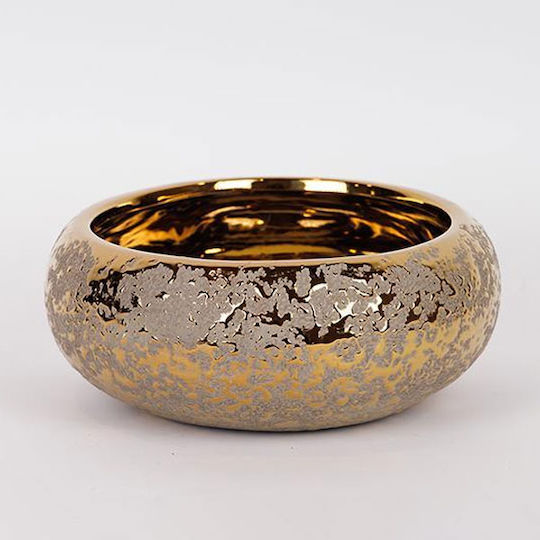 Planter Ceramic Gold 22.5x22.5x9cm.
