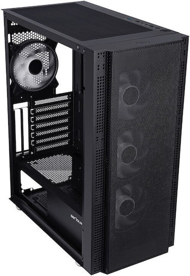 Serioux Quantum Gaming Midi Tower Κουτί Υπολογιστή με Πλαϊνό Παράθυρο και RGB Φωτισμό Μαύρο