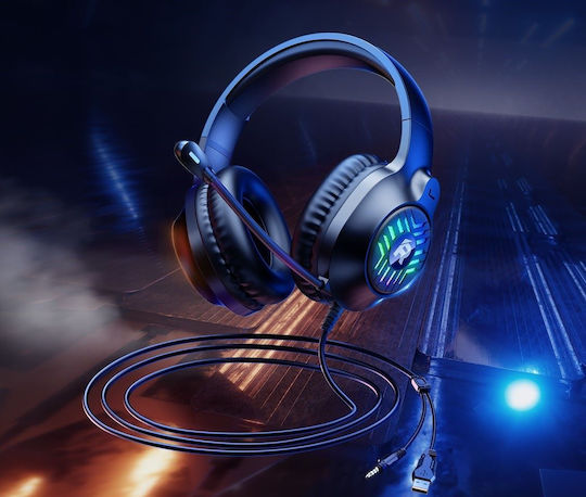 Remax RM-705 Over Ear Gaming Headset cu conexiune 2,5mm / USB Negru