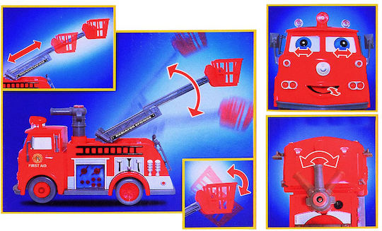 Camion de Pompieri Interactiv Idealstore Bubble Fun Echipat cu un Tun Mobil care Eliberează Bule Funcții de Sunet și Lumină Funcție de Evitare a Obstacolelor