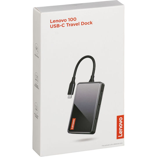 Lenovo 100 USB-C Docking Station με HDMI 4K PD και σύνδεση 2 Οθονών Μαύρο