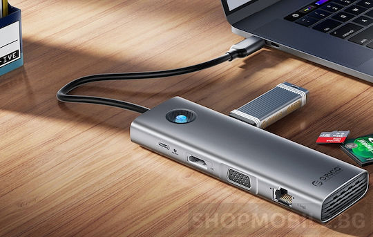 Orico USB-C Docking Station mit HDMI 4K PD Ethernet Gray (PW11-10P-GY-EP)
