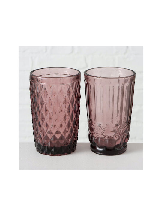 Boltze Glas Wasser aus Glas in Rosa Farbe 300ml