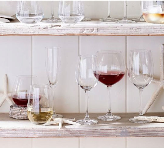 Lumarko Glass for White and Red Wine made of Glass in Red Color Goblet 409ml