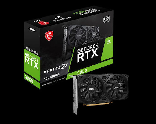 MSI GeForce RTX 3050 6GB GDDR6 Ventus 2X E 6G OC Placă Grafică