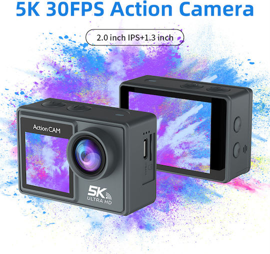 idl-M40R 256GB Action Camera 5K Underwater with Screen 2" and Wi-Fi Black