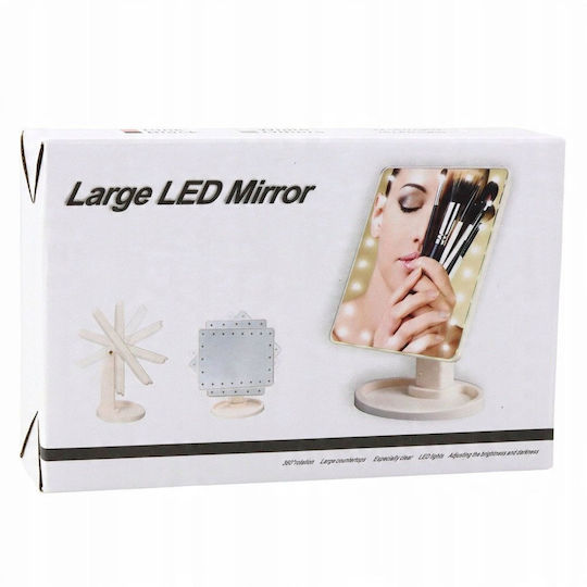 Lean Toys Tabletop Makeup Mirror with Light Black