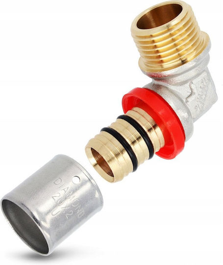 Diamond Γωνιακή σύνδεση σωλήνα Messing 1/2" Männlich 50.8mm