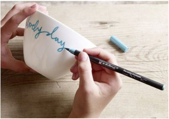 Edding Porcelain Brushpen Warm Σετ Μαρκαδόροι για Πορσελάνη 1-4mm 6τμχ