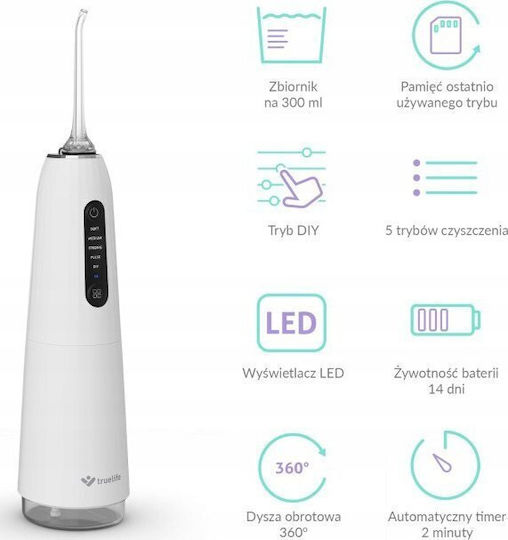 TrueLife Aquafloss Compact Воден Иригатор Бял