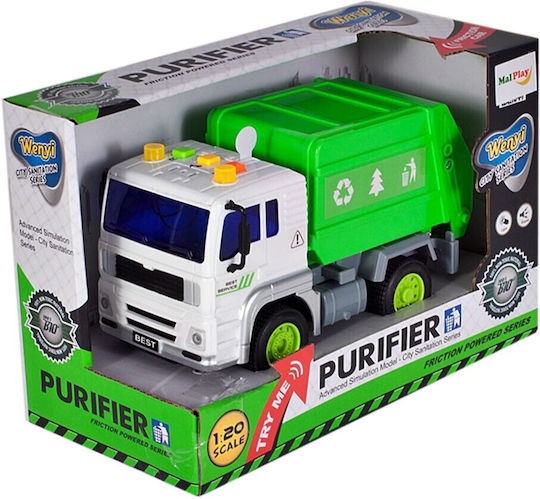 Interaktiver umweltfreundlicher LKW Idealstore Grüner Sauberer LKW Maßstab 1:20 Abmessungen 18,0 x 10,0 x 10,0 cm Ausgestattet mit einem funktionalen Container, der kreative fröhliche Unterhaltung bietet