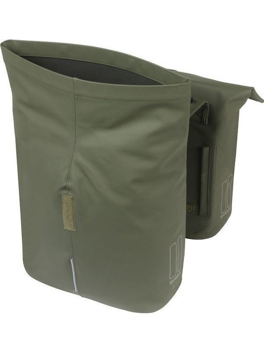 Basil City Double Pannier Bag Mik 28-32L Mik System Ready To Go Moss Green New 2025