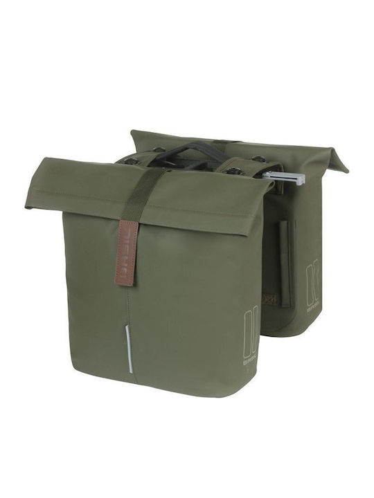 Basil City Double Pannier Bag Mik 28-32L Mik System Ready To Go Moss Green New 2025