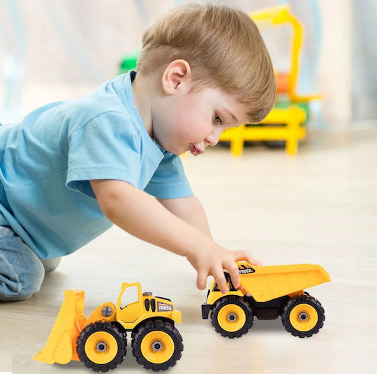 Idealstore Camion Vehicule de Construcție Demontabile Dimensiuni 54 X 16 X 12 Cm Include Un Camion Basculant Un Buldozer Șurubelniță Cheie Rampă Coborâre Vehicule Plastic Abs De Înaltă Calitate Dezvoltă Abilități de Studiu