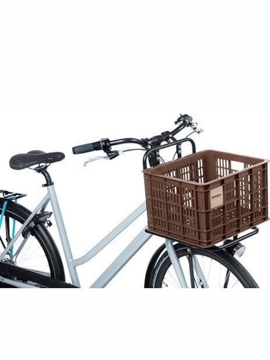 Handlebar Carrier Basket Basil Bicycle Crate M 27L Recycled Synthetic Brown New