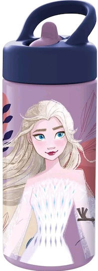 Stor Frozen Trust Die Reise Kunststoff Kinder Trinkflasche Frozen mit Stroh Lila 410ml