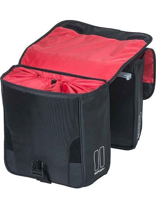 Basil Double Urban Bicycle Bag Basil Sport Design Double Pannier Bag Mik 32L Mik System Ready to Use Black New 2024