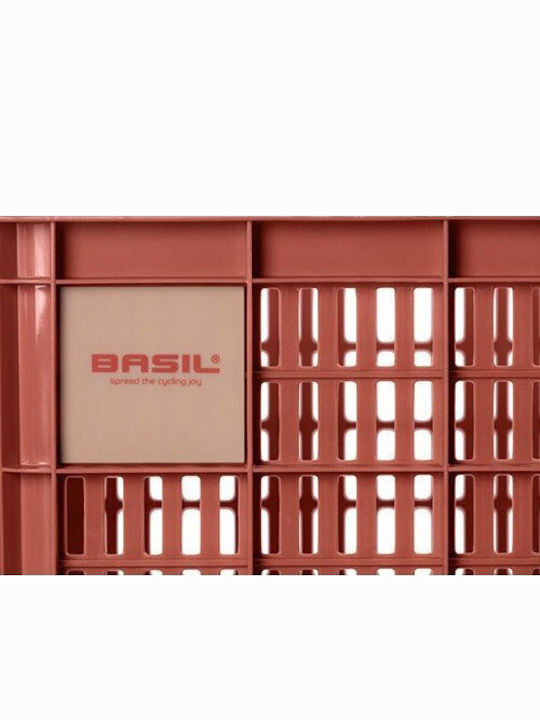 Handlebar Rack Basket Basil Bicycle Crate M 29.5l Recycled Synthetic Terra Red New