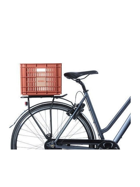 Handlebar Rack Basket Basil Bicycle Crate M 29.5l Recycled Synthetic Terra Red New
