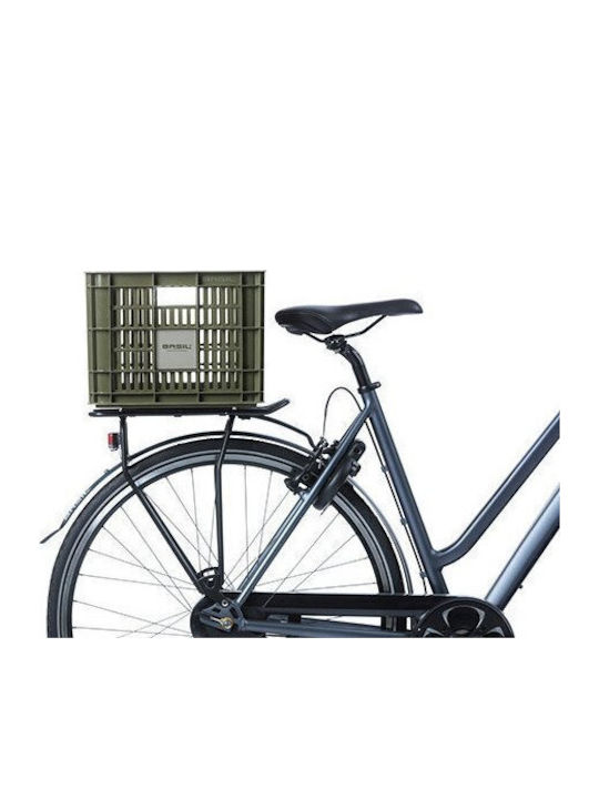 Handlebar Rack Basket Basil Bicycle Crate M 29.5l Recycled Synthetic Moss Green New