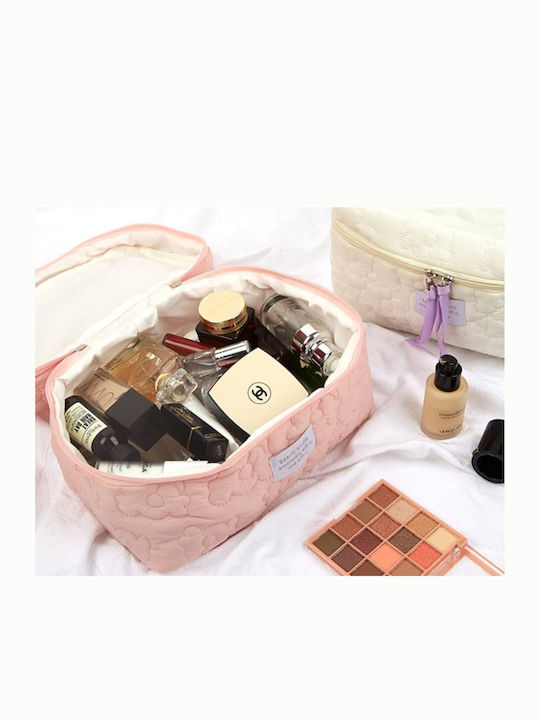 Ecarla Quilted Cosmetic Bag Case Pink Ks98