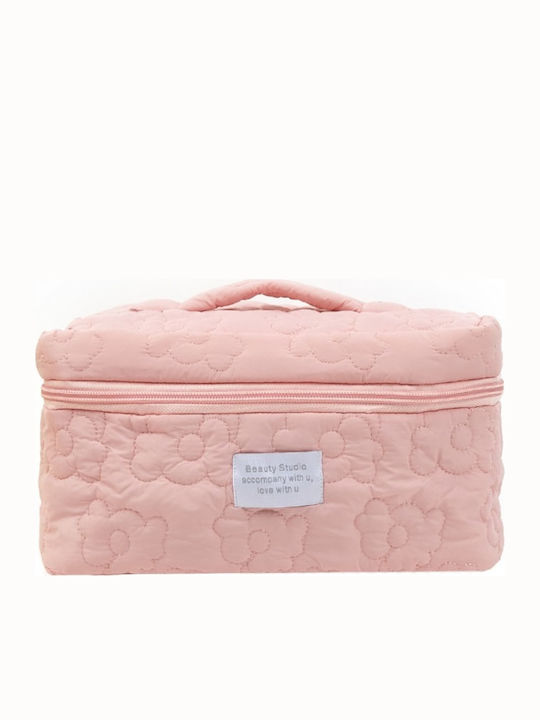Ecarla Quilted Cosmetic Bag Case Pink Ks98