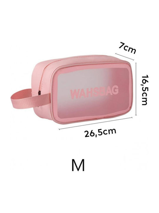 Ecarla Cosmetic Bag Set 3-in-1 Portable Case 3 Sizes Powder Pink