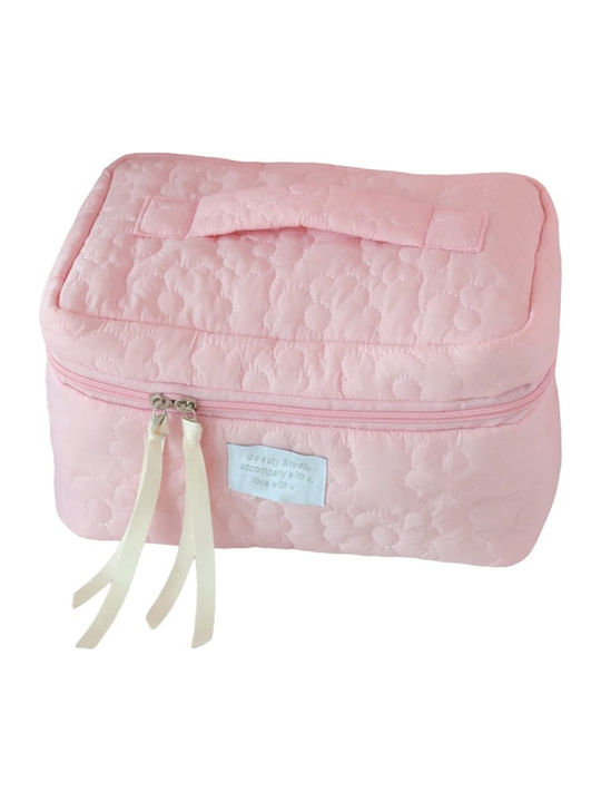 Ecarla Quilted Cosmetic Bag Case Pink Ks98