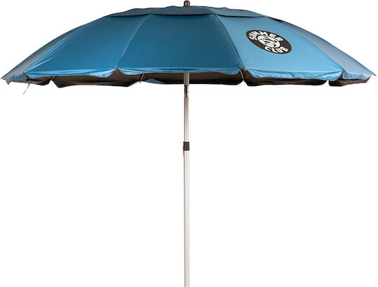 Summer Club Eden Umbrelă Pliabilă De Plajă Din Aluminiu Diametru 2m Cu Protecție UV Și Rezistență La Vânt Negru/Albastru