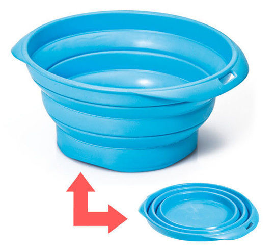 Georplast Klappbar Schalen aus Silikon Futter & Wasser für Hund & Katze 700ml in Hellblau Farbe
