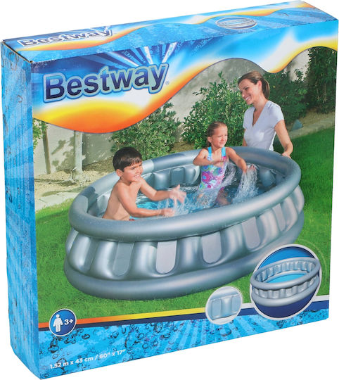 Bestway Детски Кръгъл Басейн 512л Надуваем 152x43см Сребрист