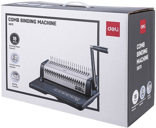Deli Spiral Bookbinding Machine E3873 For Binding Max 18 Sheets 3873