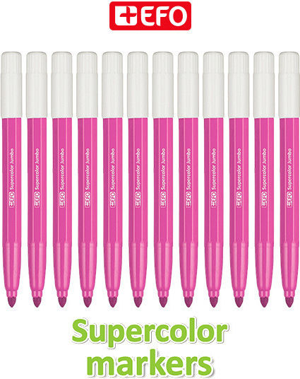 +Efo Supercolor Μαρκαδόροι Ζωγραφικής Χονδροί Σετ 12 χρώματα