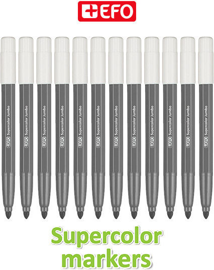 +Efo Supercolor Gray Zeichenmarker Dicke Set 12Stück