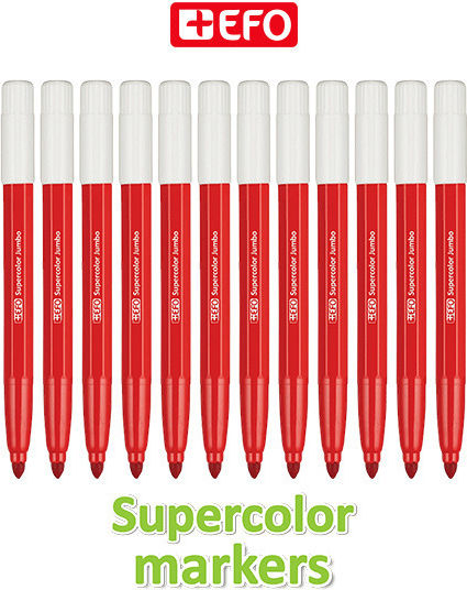 +Efo Supercolor Jumbo Μαρκαδόροι Ζωγραφικής Χονδροί Σετ 12 χρώματα