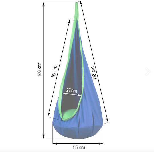 Hanging Swing Nest 55x55x55cm Blue