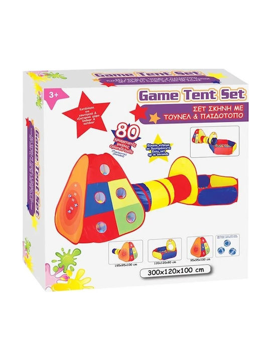 Cort de Joacă pentru Copii Tunel Loc de Joacă 80 Bile Iplay 200 300 X 120 X 100 Cm Multicolor