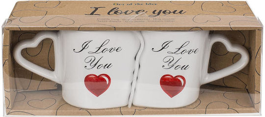 ArteLibre I Love You Mug Ceramic White 2pcs