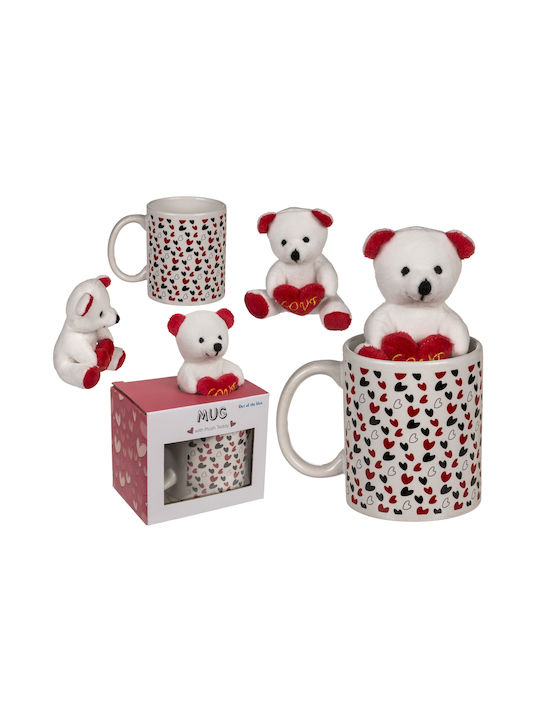 Out of the Blue Small Red Hearts Bear Mug Ceramic Multicolour 380ml