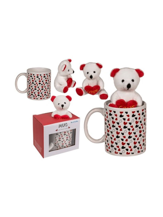Out of the Blue Small Red Hearts Bear Mug Ceramic Multicolour 380ml