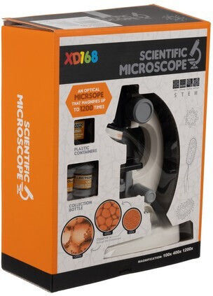 Microscop Digital de Jucărie Classtitude Educațional Interactiv Accesorii Incluse 3 Niveluri de Mărire 100x 400x 1200x Alb Negru