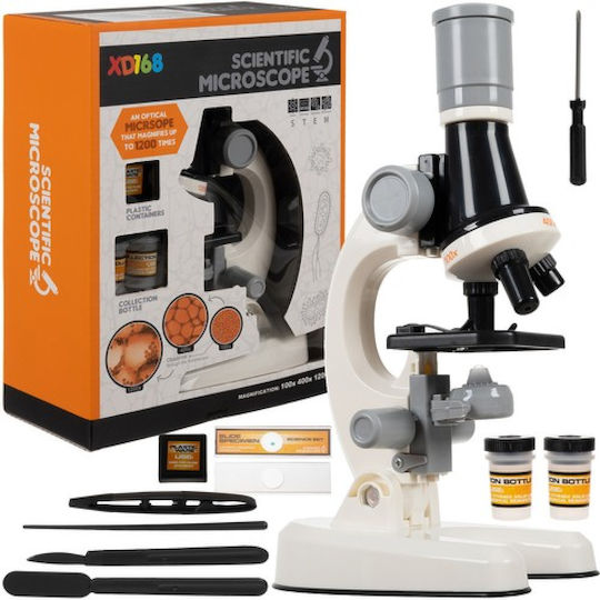 Microscop Digital de Jucărie Classtitude Educațional Interactiv Accesorii Incluse 3 Niveluri de Mărire 100x 400x 1200x Alb Negru