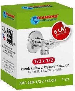 Diamond Βάνα / Διακόπτης Γωνιακός 1/2"x1/2"