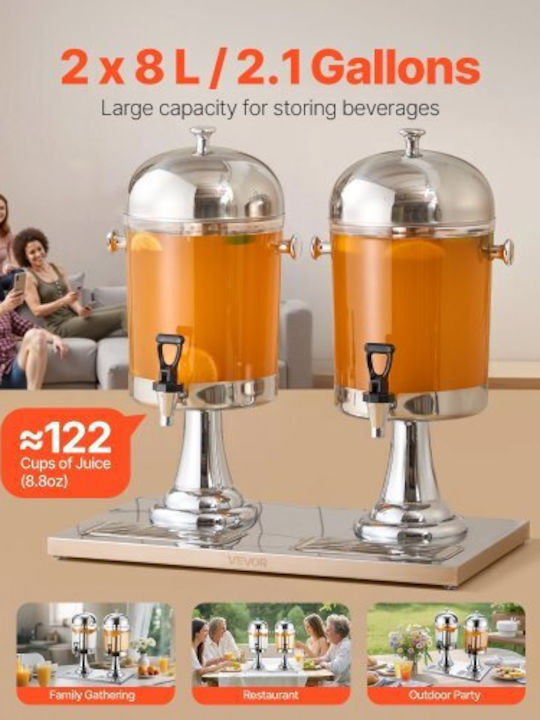 Vevor Double Beverage Dispenser 2x8L