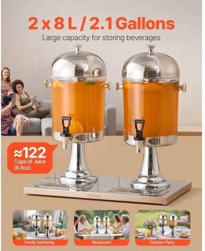 Vevor Double Beverage Dispenser 2x8L