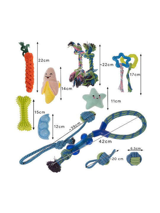 Set of Chewing Tug Dog Toys for Dogs 16 Pieces 00025384