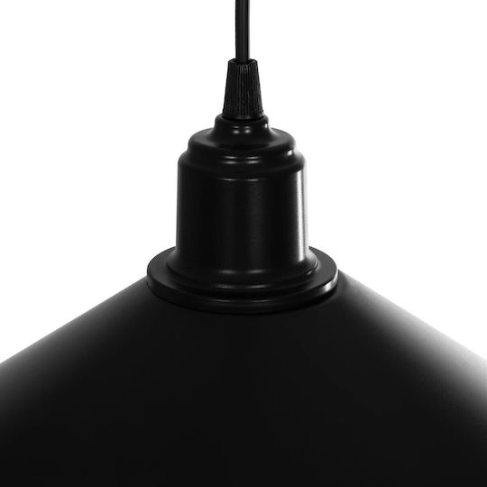 GloboStar Fonte Висящо Осветително Тяло Черен Камбанка 25x25x90см.