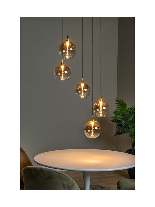 Lucide Lightning Κρεμαστό Φωτιστικό Μελί LED με Θερμό Λευκό Φως 48x48εκ.