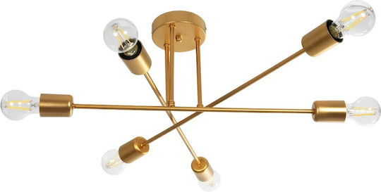 GloboStar Spidi Pendant Light Rose Gold Grid for 6 Bulbs E27 61x61x37cm