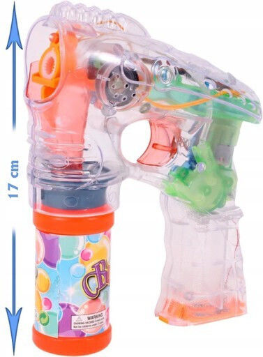 Pistol cu Bule de Săpun Idealstore Efecte Sonore și Luminoase Bule de Săpun Multicolore Include Lichid pentru Bule Elemente Durabile și Sigure